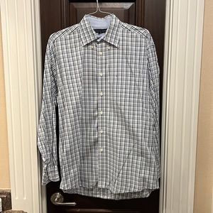 Tommy Hilfiger Blue and White Plaid Button Down Men’s